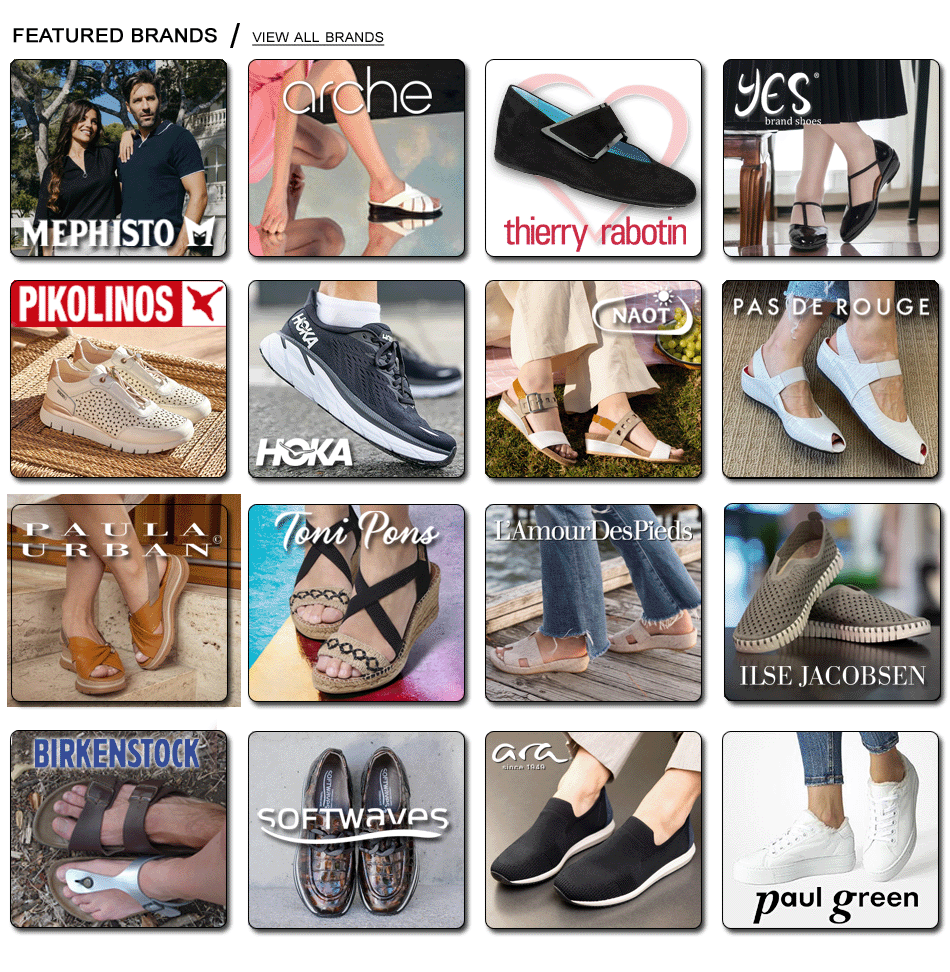 Featured Brands at Just Our Shoes