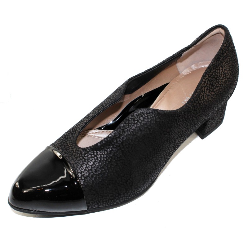 Beautifeel Women s Meryl In Black Leopard Printed Suede Patent