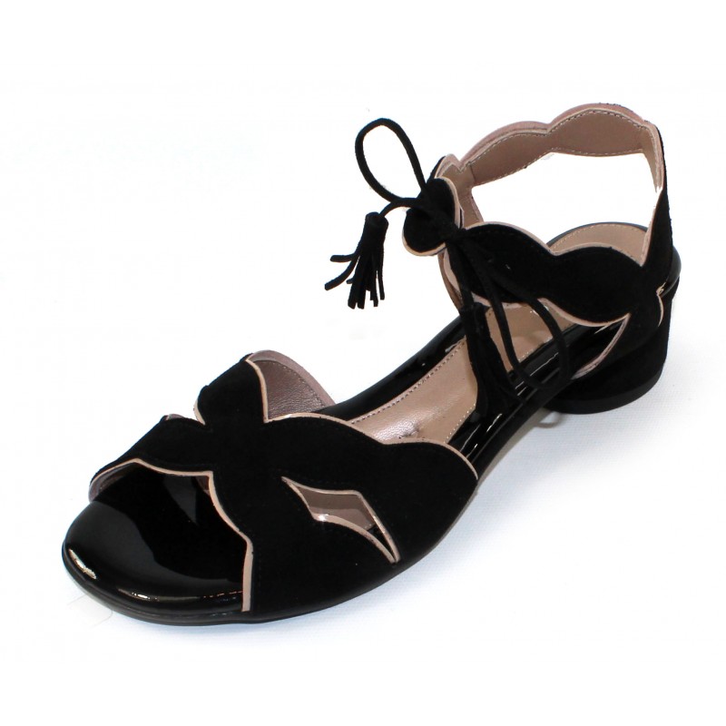 Rose In Black Suede/Blush Patent Leather