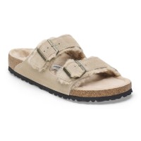 Birkenstock Women's Arizona Shearling In Taupe Suede/Shearling