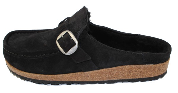 Birkenstock Women's Buckley Shearling In Black Suede/Shearling