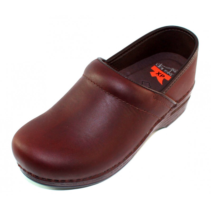 dansko brown oiled leather clogs