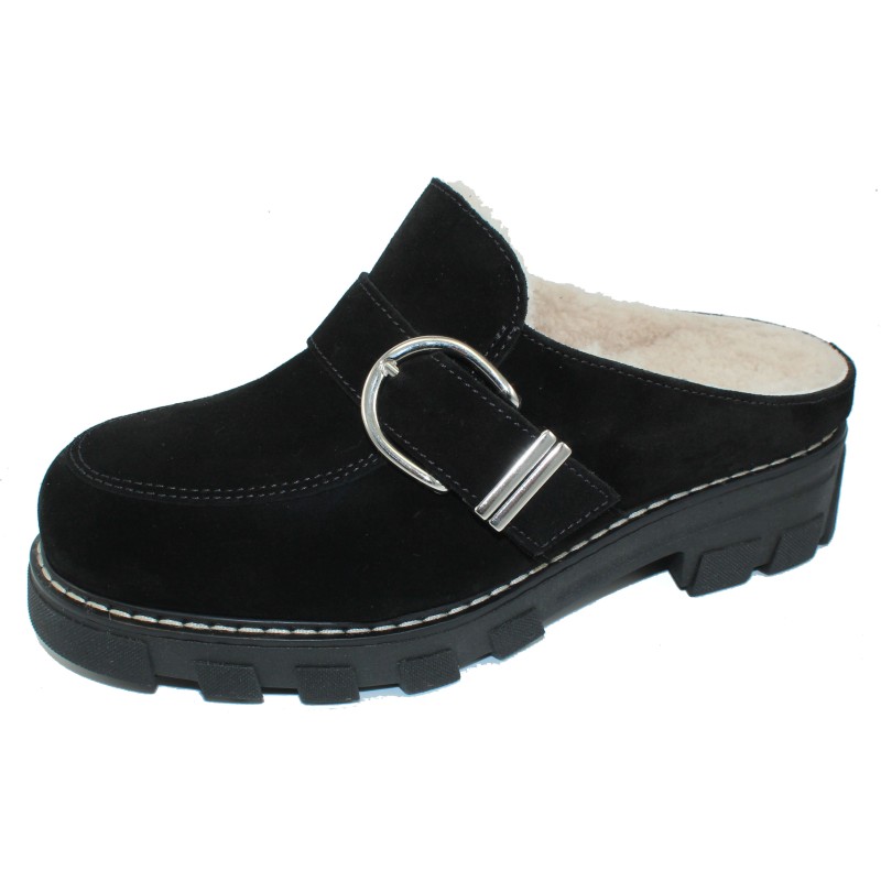 La Canadienne Women's Allie In Black Waterproof Suede/Shearling