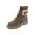 La Canadienne Women's Dax In Biscotti Waterproof Suede/Beige Shearling