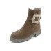 La Canadienne Women's Dax In Biscotti Waterproof Suede/Beige Shearling