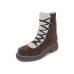 La Canadienne Women's Diego In Brunette Waterproof Suede/Beige Shearling