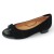 Lamour Des Pieds Women's Farida In Black Kid Suede/Croco Printed Leather