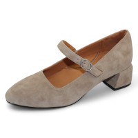 Lamour Des Pieds Women's Katriel In Taupe Kid Suede