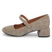 Lamour Des Pieds Women's Katriel In Taupe Kid Suede