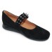 Lamour Des Pieds Women's Tanzy In Black Kid Suede/Patent Leather