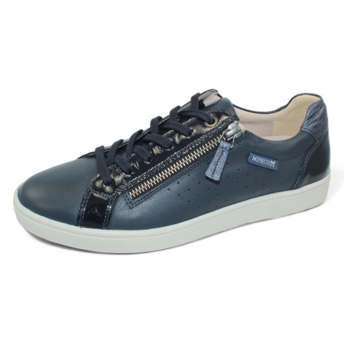 Mephisto Women's Nikita In Navy Silk/Patent Leather 7845/13