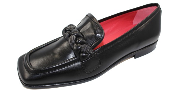 Pas De Rouge Women's Yuna 4041 In Black Nappa Leather/Pewter Detail