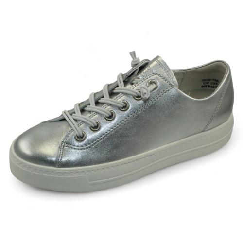 Paul Green Women's Hadley Sneaker In Alu Metallic Nappa Leather