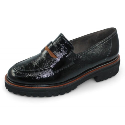 Paul Green Women's Wellesley Loafer In Black Patent Leather/Toffee Suede